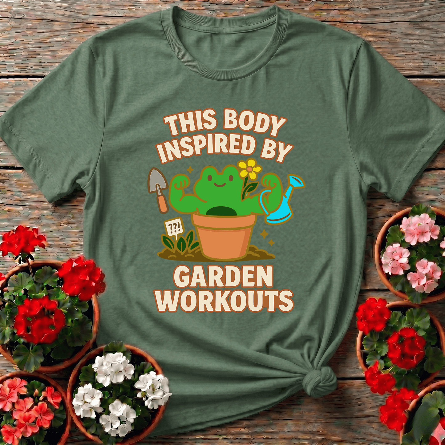 This Body Inspired By Garden Workouts Funny Frog Tee - GardeningTshirts