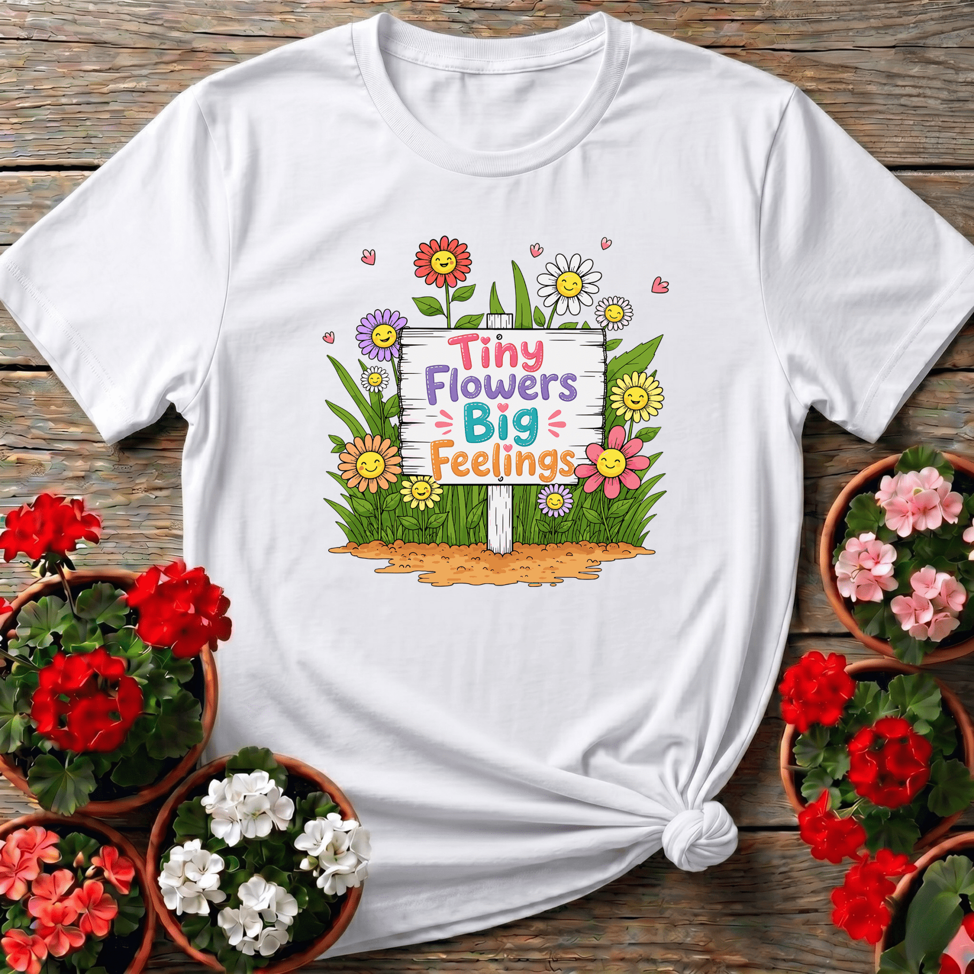 Tiny Flowers Big Feelings Cute Floral Gardening T-Shirt - GardeningTshirts