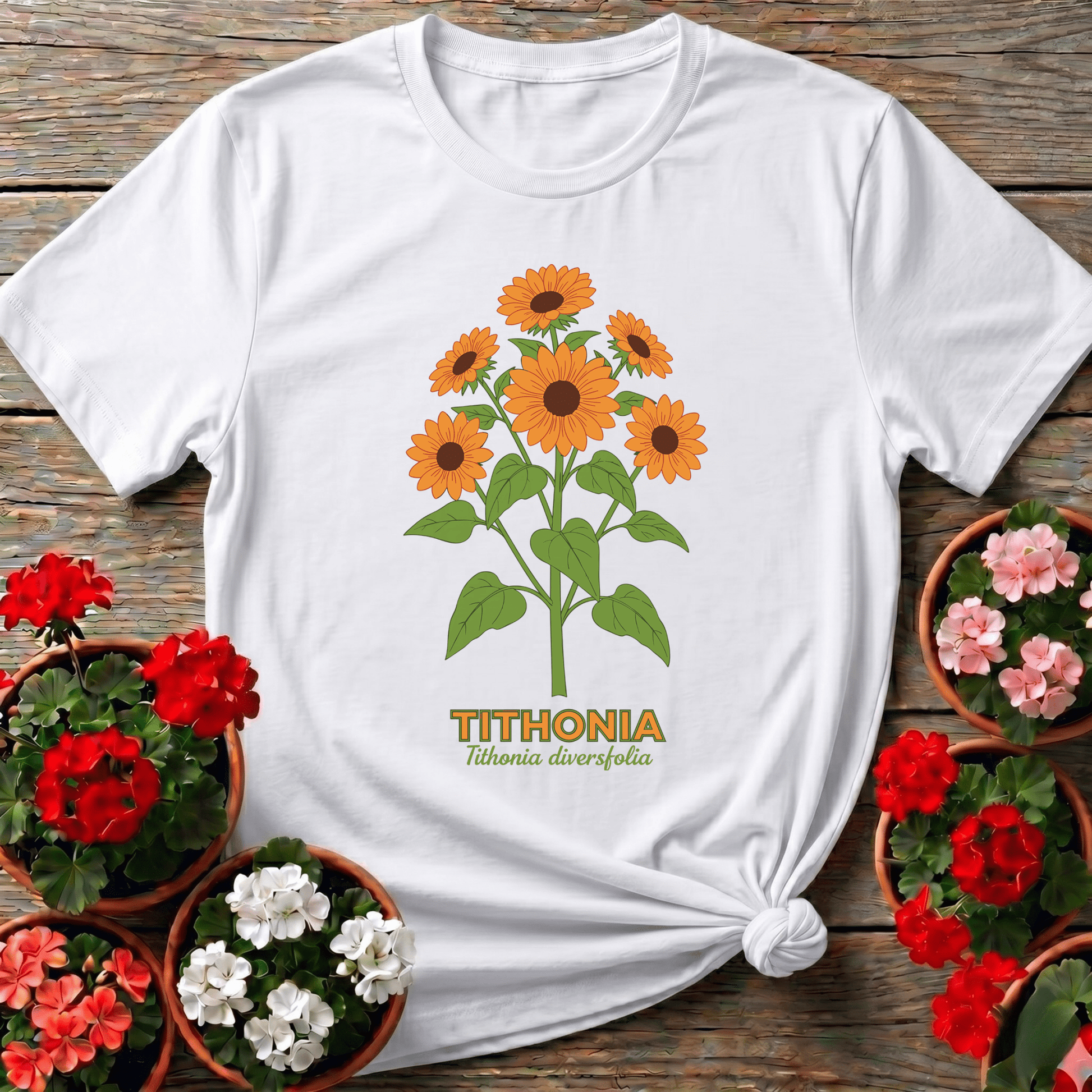 Tithonia Diversifolia Botanical Sunflower Gardening T-Shirt - GardeningTshirts