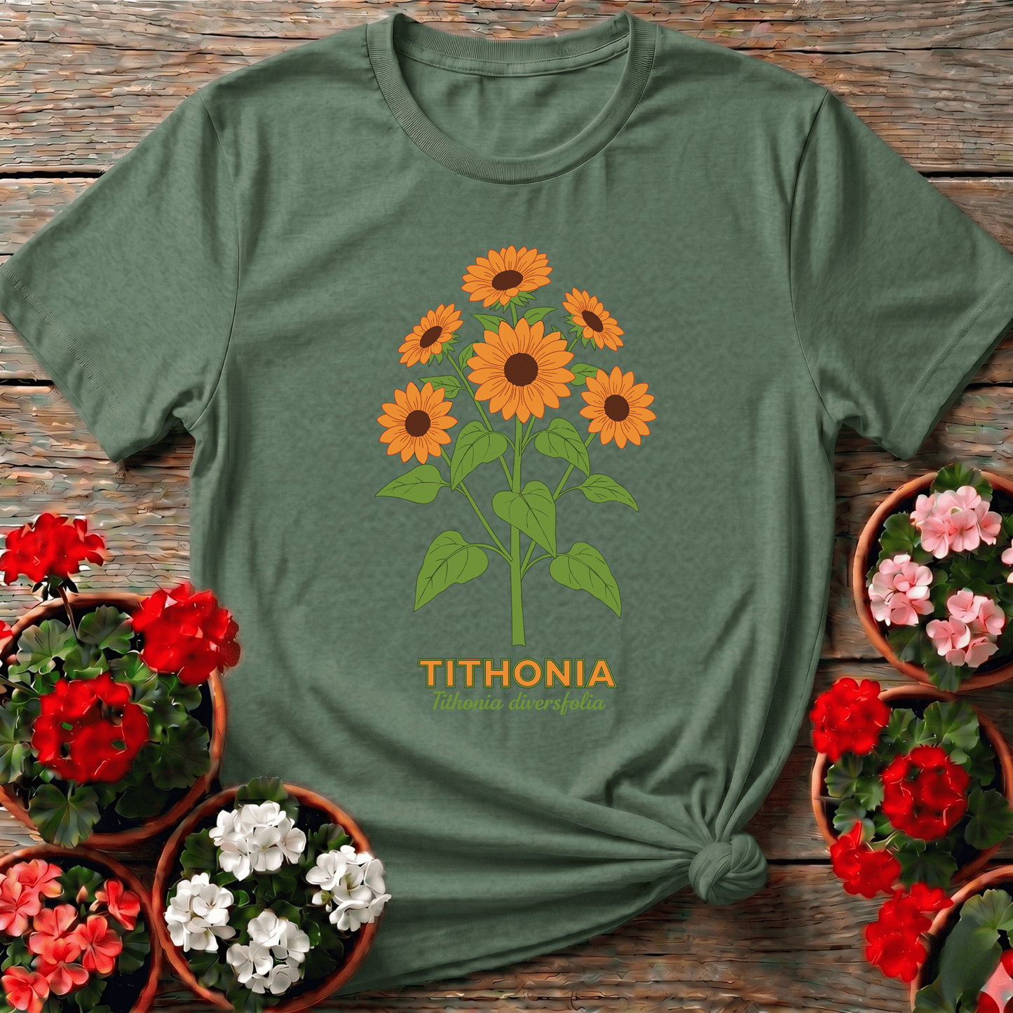 Tithonia Diversifolia Botanical Sunflower Gardening T-Shirt - GardeningTshirts