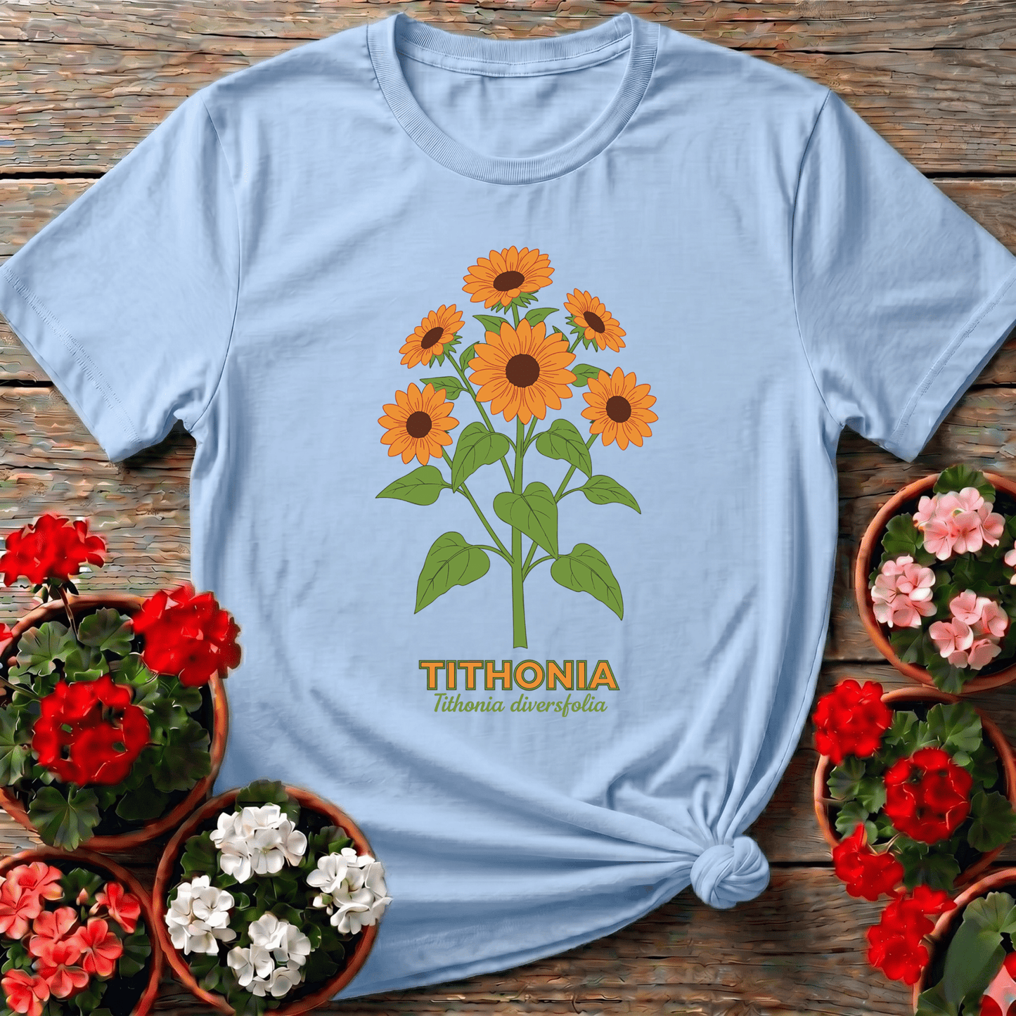 Tithonia Diversifolia Botanical Sunflower Gardening T-Shirt - GardeningTshirts