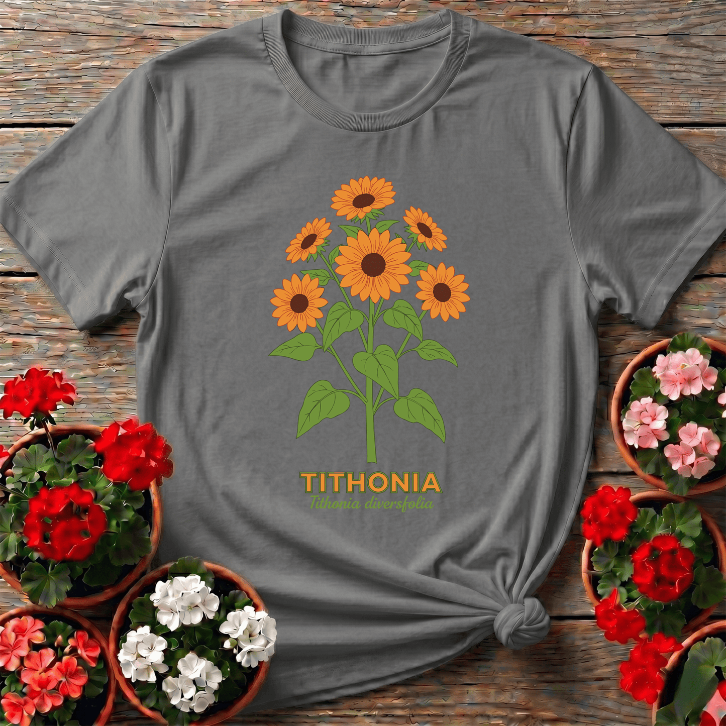 Tithonia Diversifolia Botanical Sunflower Gardening T-Shirt - GardeningTshirts