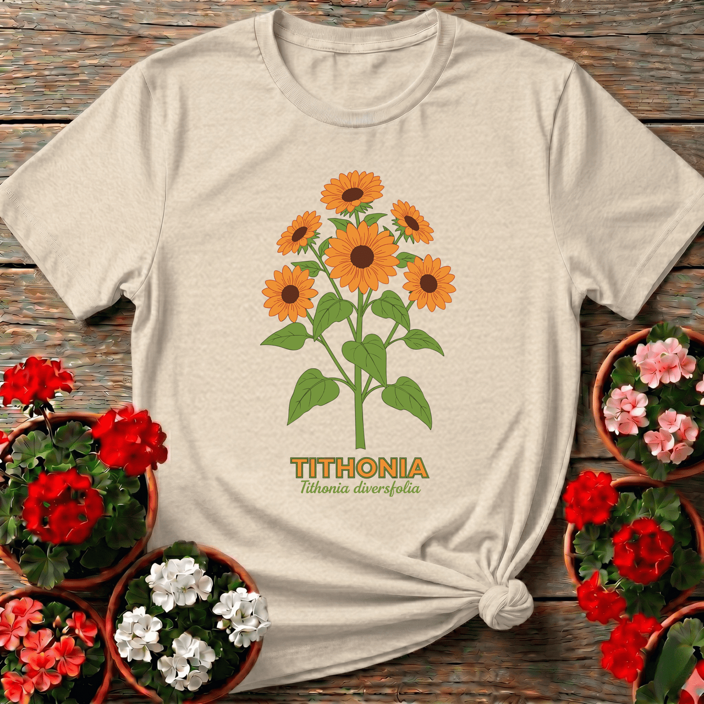 Tithonia Diversifolia Botanical Sunflower Gardening T-Shirt - GardeningTshirts