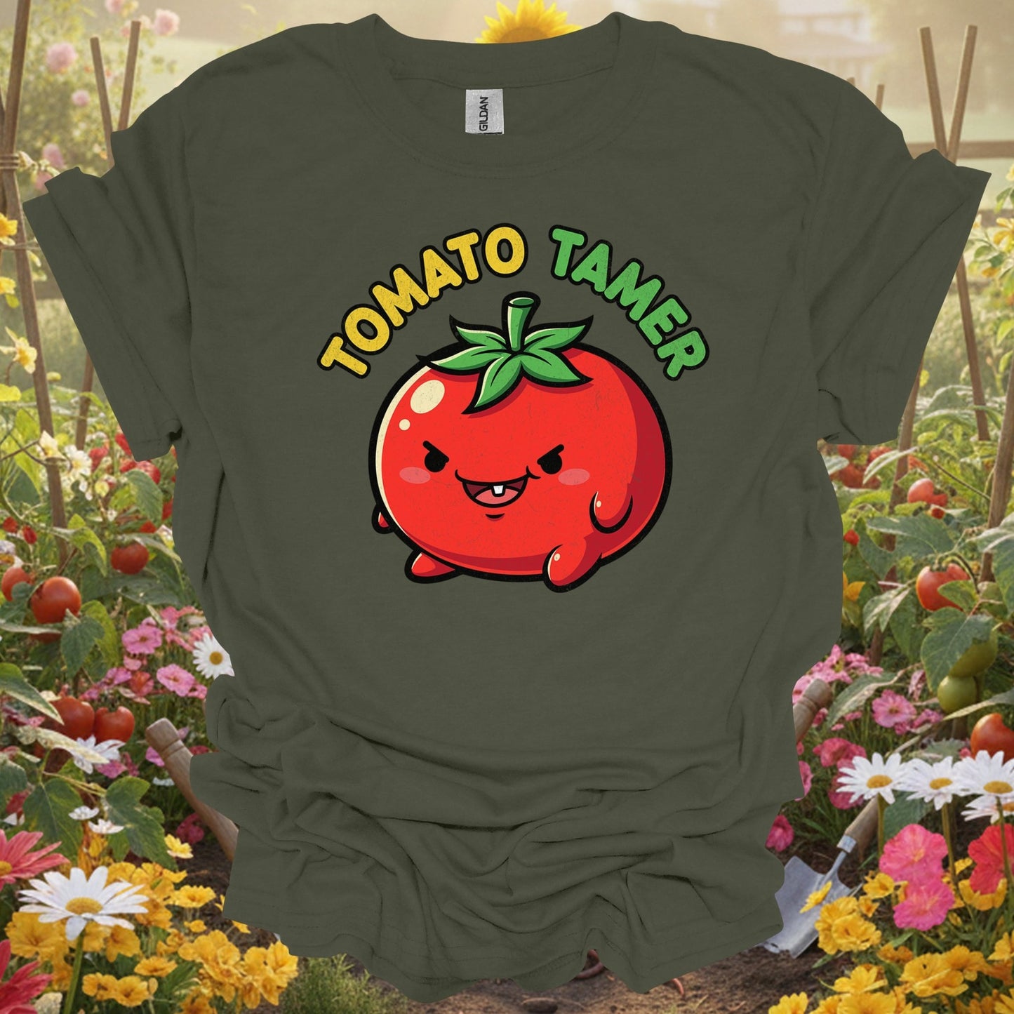 "Tomato Tamer" Funny Vegetable T-Shirt - GardeningTshirts