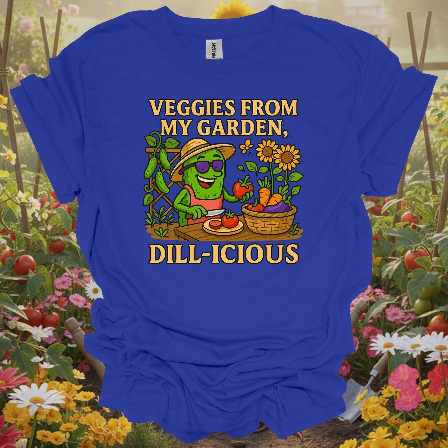 Royal top showing veggies from my garden dill-icious funny for green thumb folks