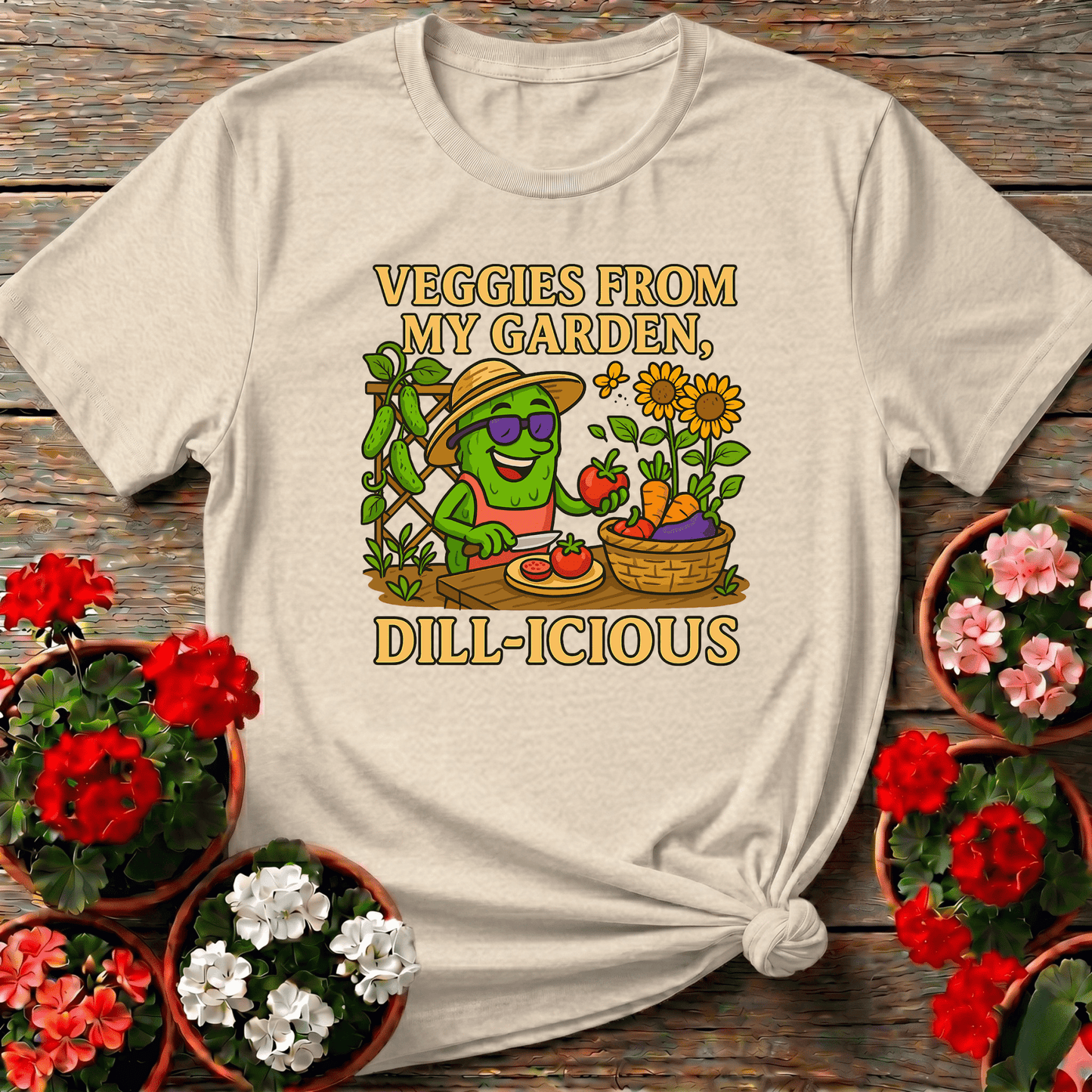 Veggies From My Garden Dill-icious Funny T-shirt - GardeningTshirts