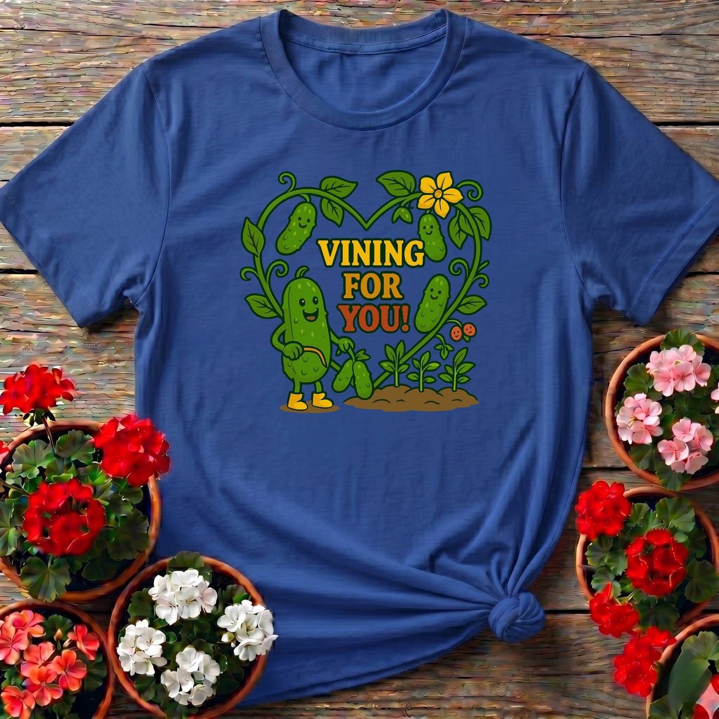 Vining For You Funny Cucumber Heart T-shirt - GardeningTshirts