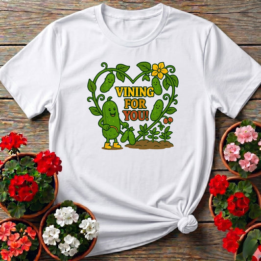 Vining For You Funny Cucumber Heart T-shirt - GardeningTshirts