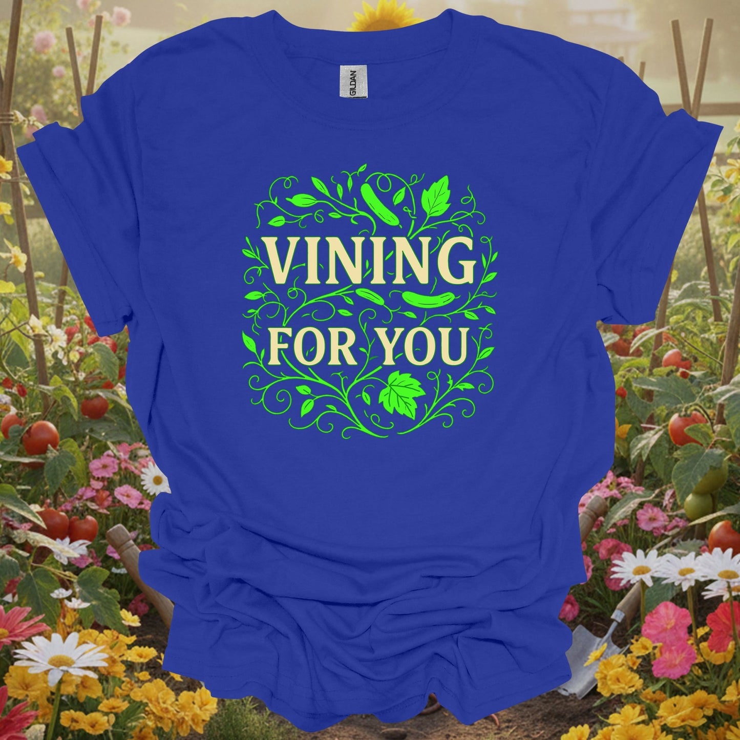 Royal tshirt showing vining for you funny cucumber pun for backyard growers