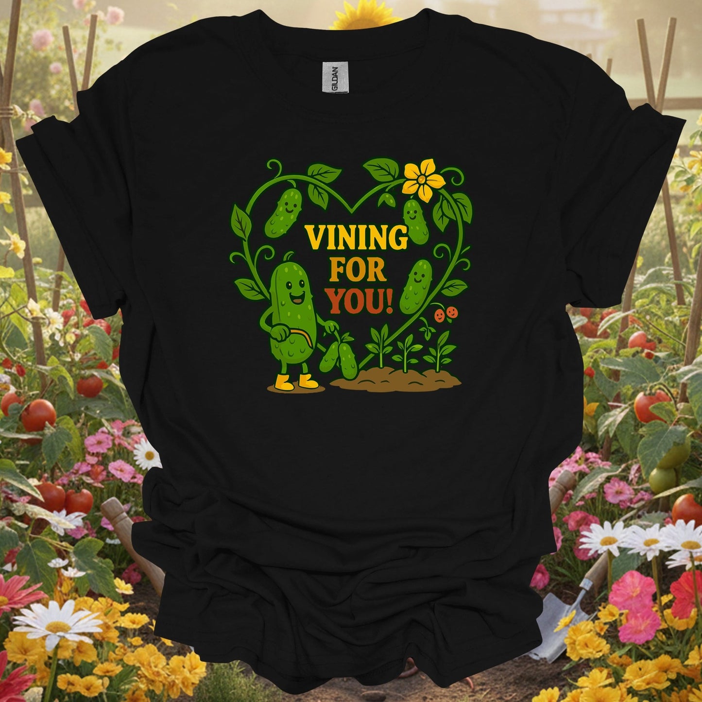Black top showing vining for you funny cucumber heart for nature lovers