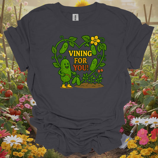 Charcoal tee showing vining for you funny cucumber heart for plant lovers
