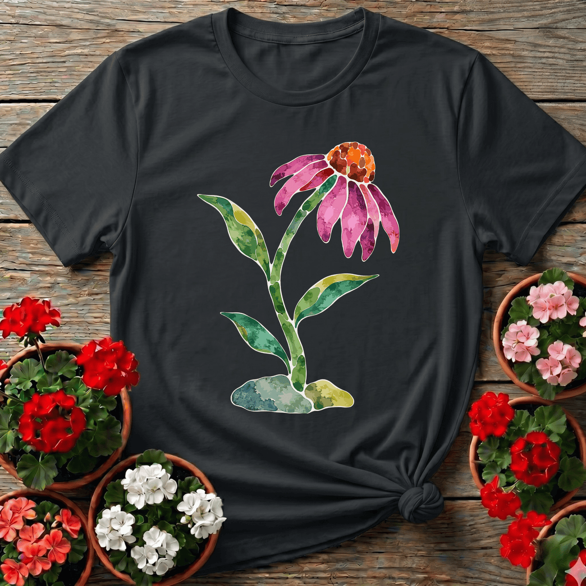 Watercolor Coneflower Gardening T-Shirt for Plant Lovers - GardeningTshirts