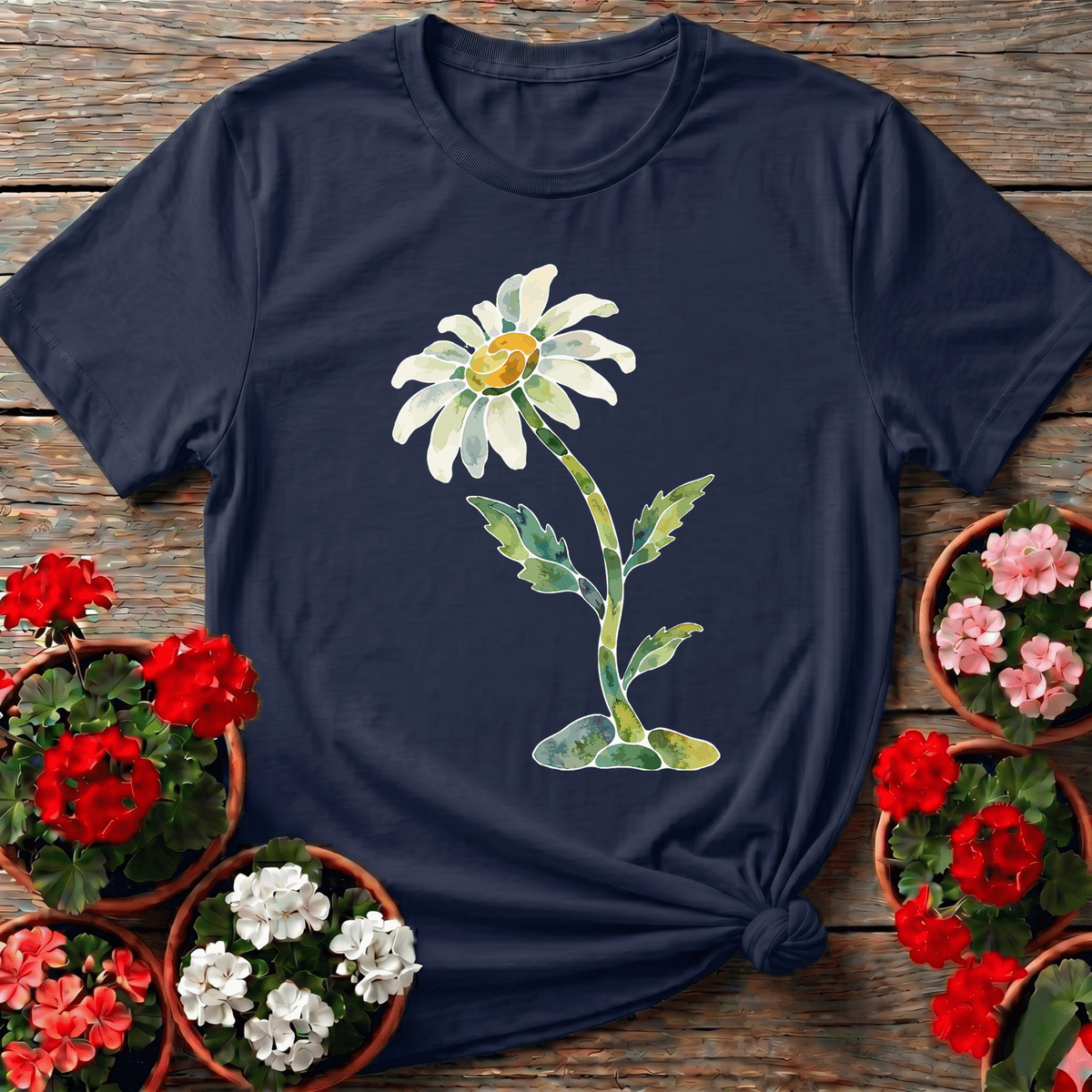 Watercolor Oxeye Daisy Gardening Tee for Plant Lovers - GardeningTshirts