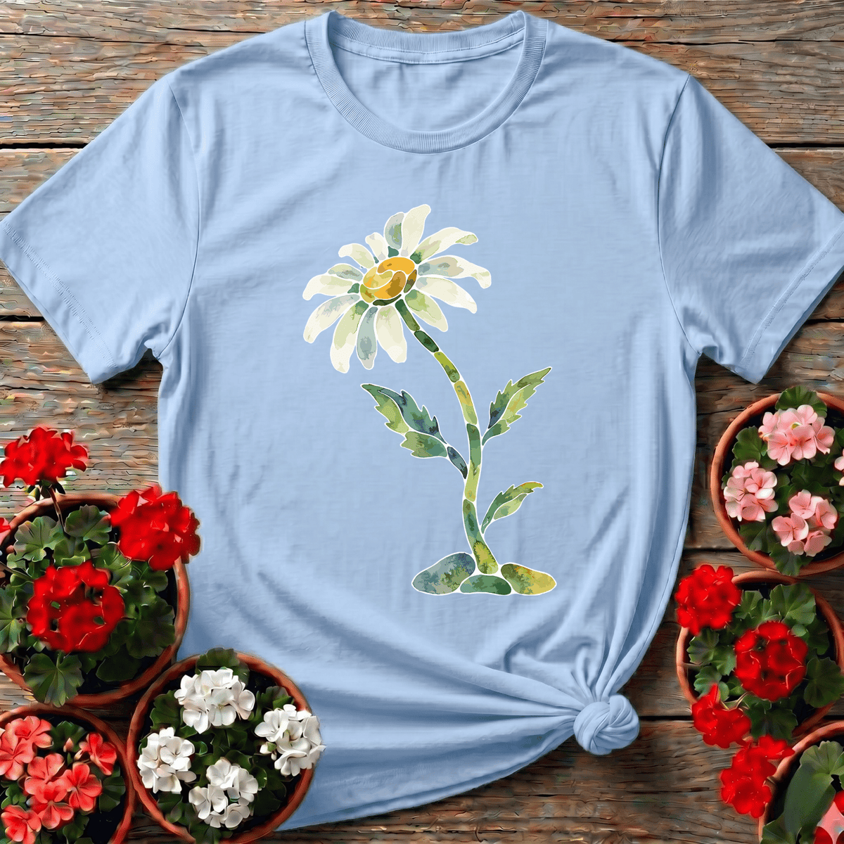 Watercolor Oxeye Daisy Gardening Tee for Plant Lovers - GardeningTshirts