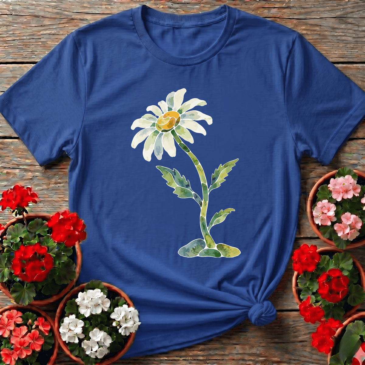 Watercolor Oxeye Daisy Gardening Tee for Plant Lovers - GardeningTshirts