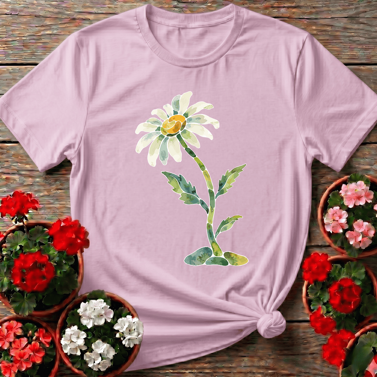 Watercolor Oxeye Daisy Gardening Tee for Plant Lovers - GardeningTshirts