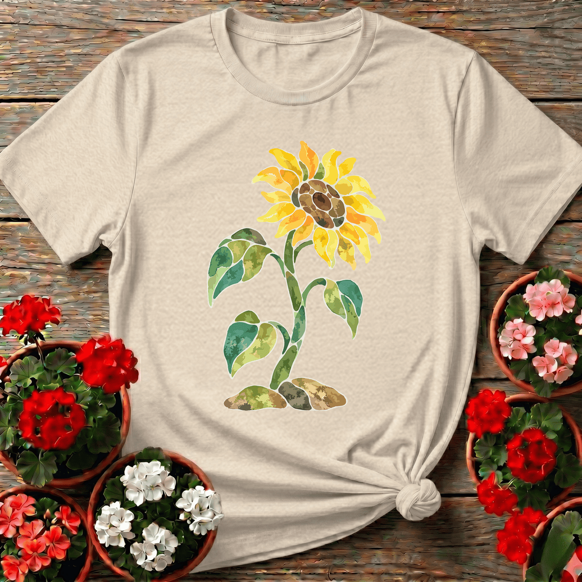 Watercolor Sunflower Gardening T-Shirt for Plant Lovers - GardeningTshirts