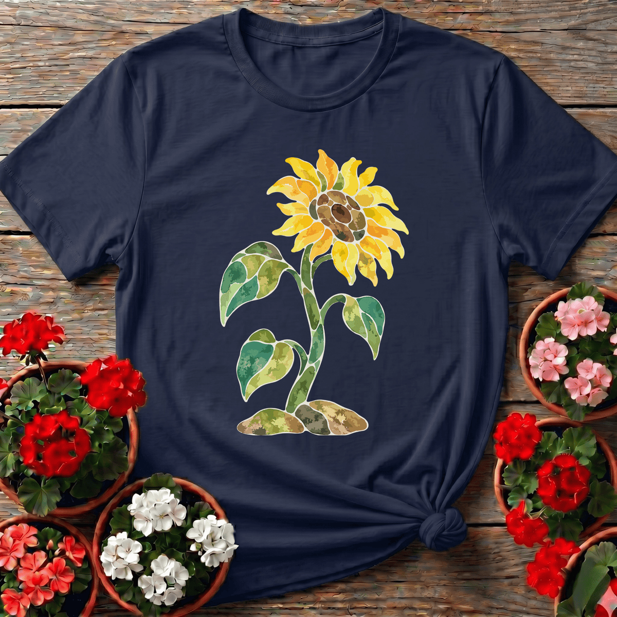 Watercolor Sunflower Gardening T-Shirt for Plant Lovers - GardeningTshirts