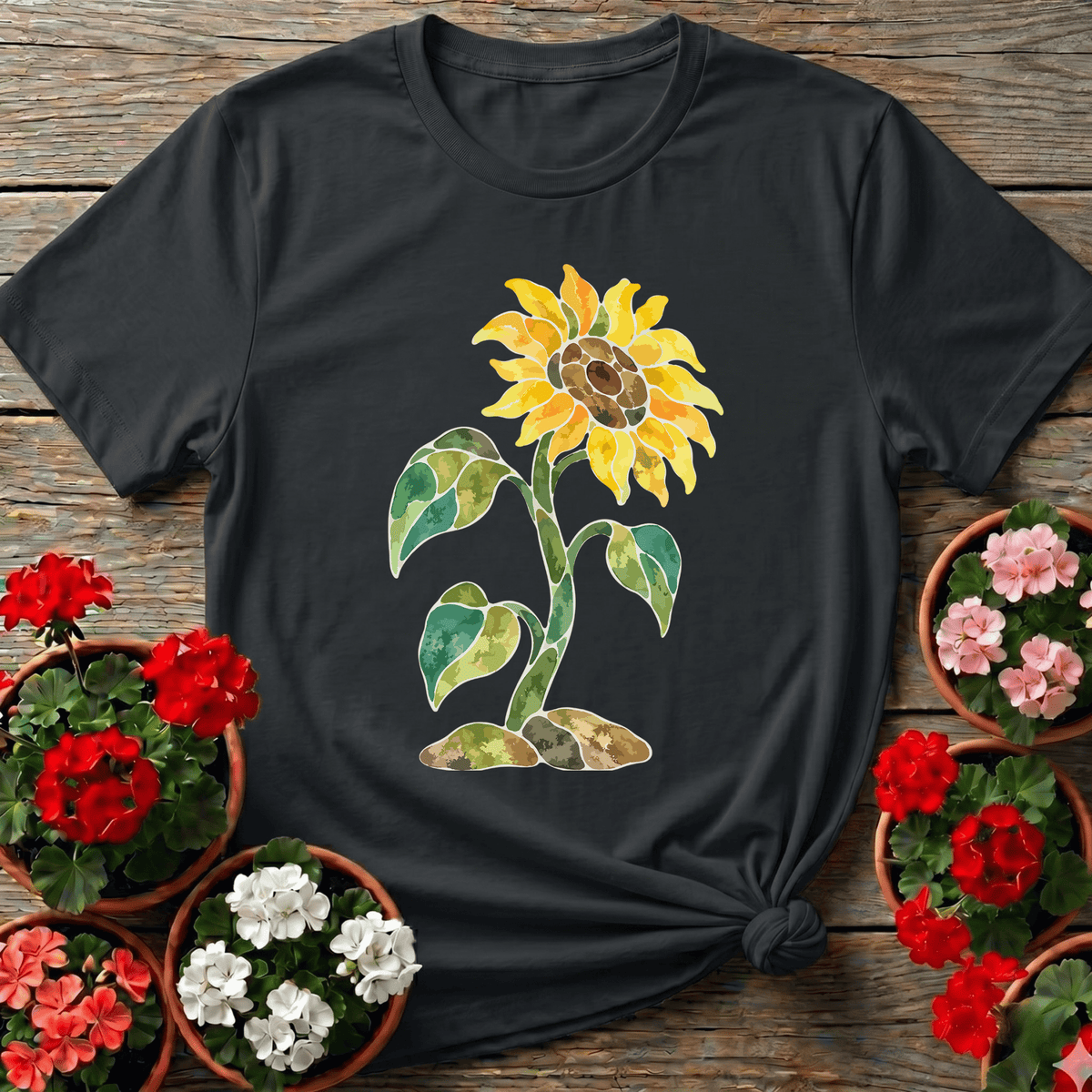 Watercolor Sunflower Gardening T-Shirt for Plant Lovers - GardeningTshirts