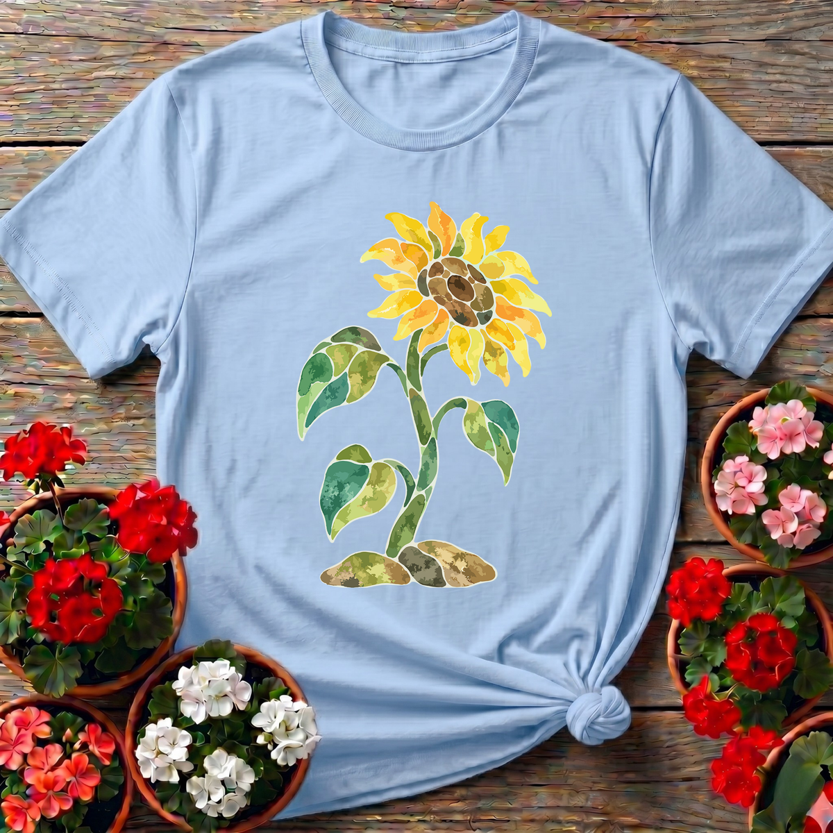 Watercolor Sunflower Gardening T-Shirt for Plant Lovers - GardeningTshirts
