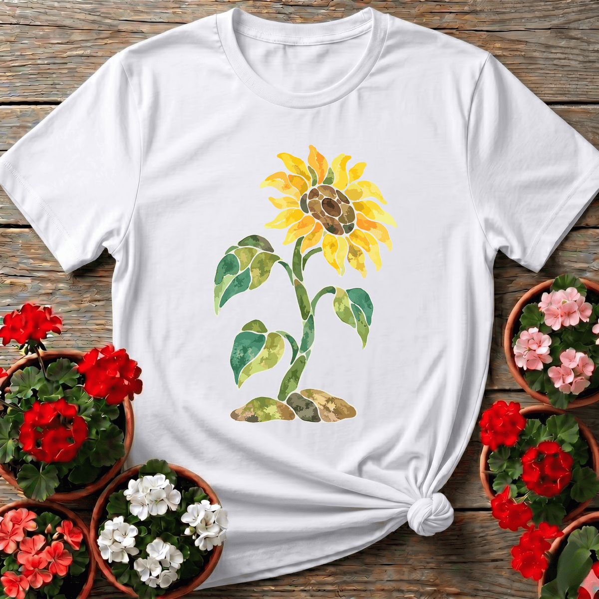 Watercolor Sunflower Gardening T-Shirt for Plant Lovers - GardeningTshirts