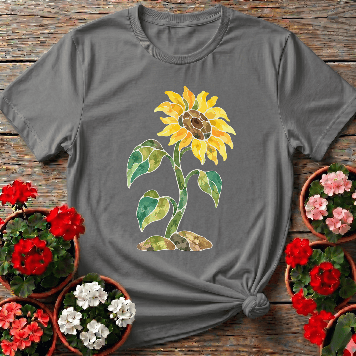 Watercolor Sunflower Gardening T-Shirt for Plant Lovers - GardeningTshirts