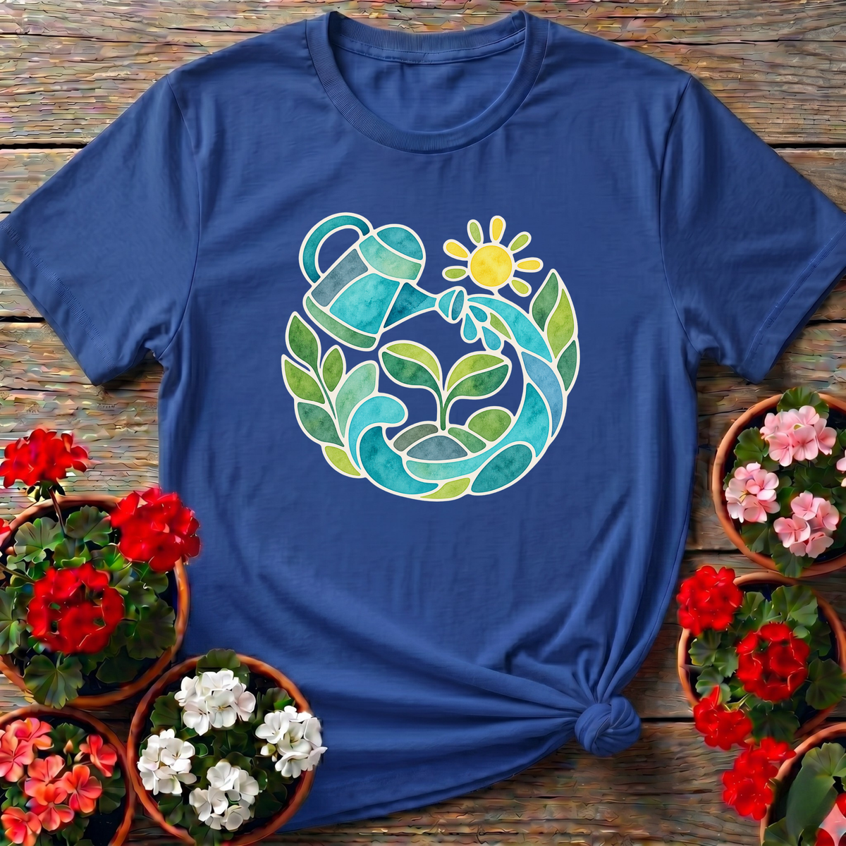 Watercolor Watering Can Garden Art Gardening T-Shirt - GardeningTshirts