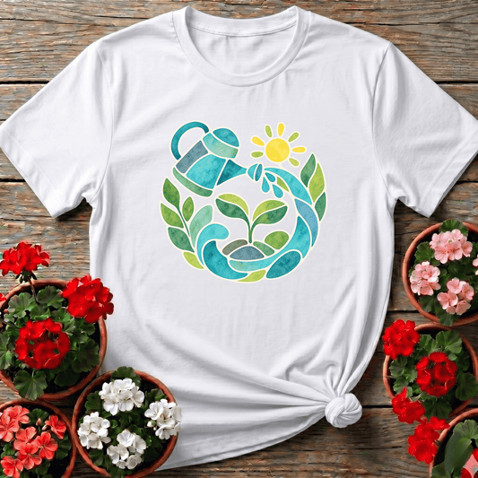 Watercolor Watering Can Garden Art Gardening T-Shirt - GardeningTshirts