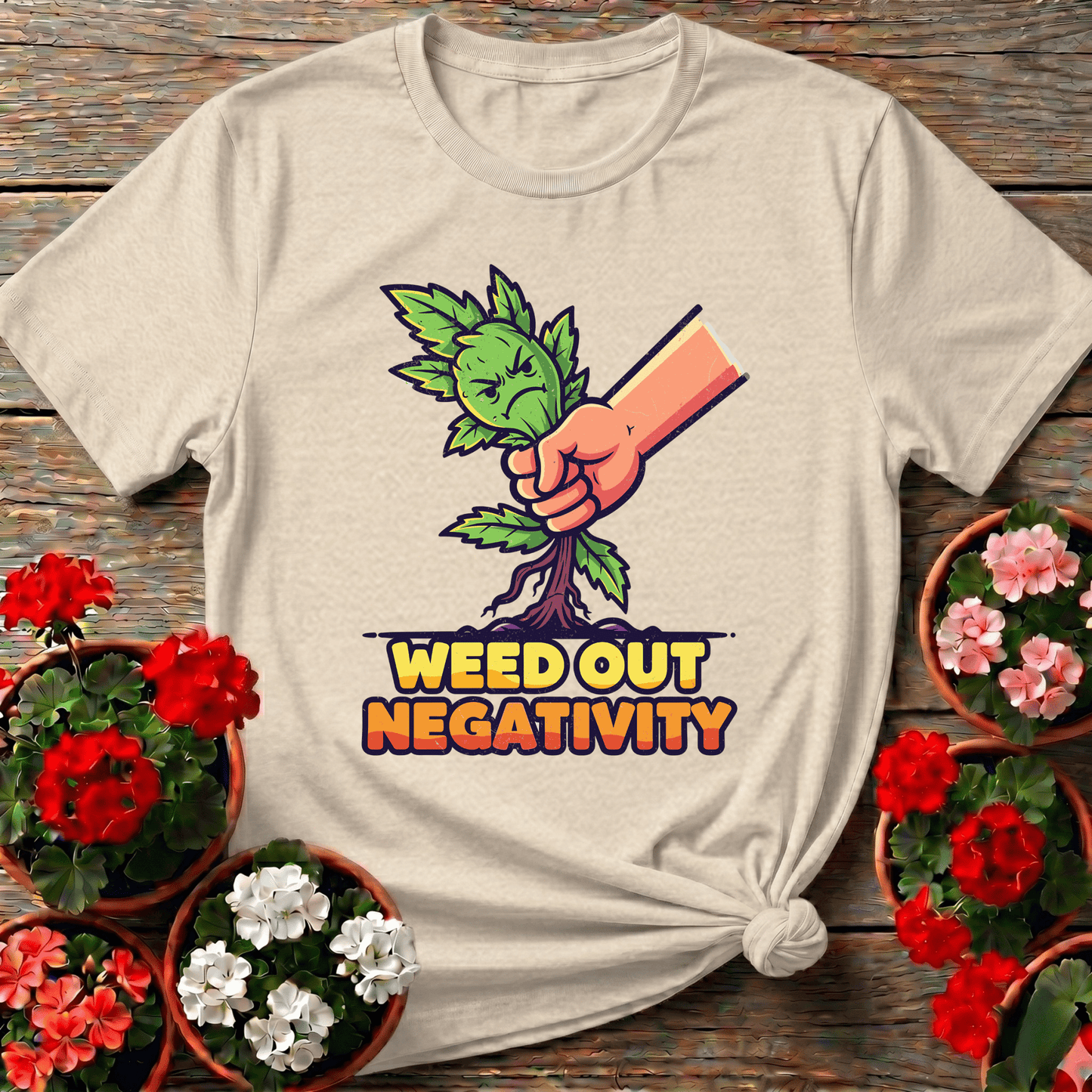 Weed Out Negativity Funny Gardening Tee - GardeningTshirts