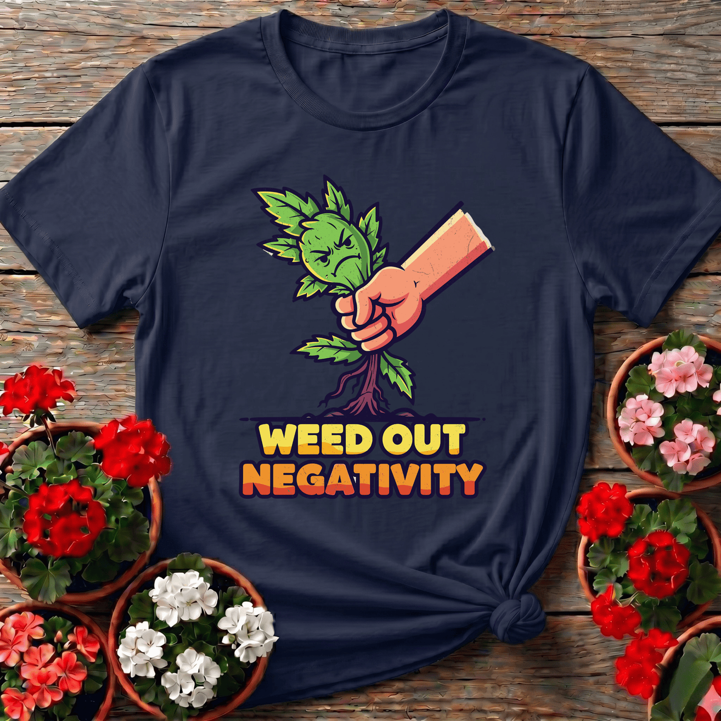 Weed Out Negativity Funny Gardening Tee - GardeningTshirts