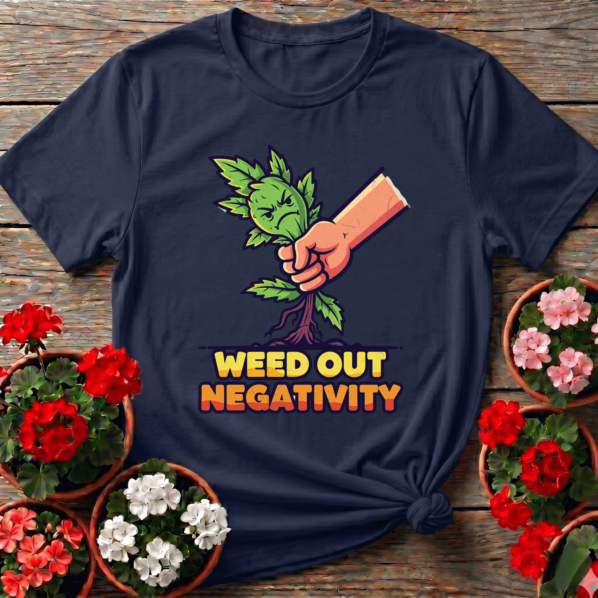 Weed Out Negativity Funny Gardening Tee - GardeningTshirts