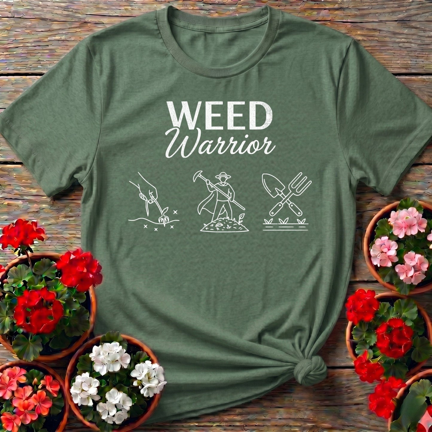 Weed Warrior Superhero Gardener T-shirt - GardeningTshirts