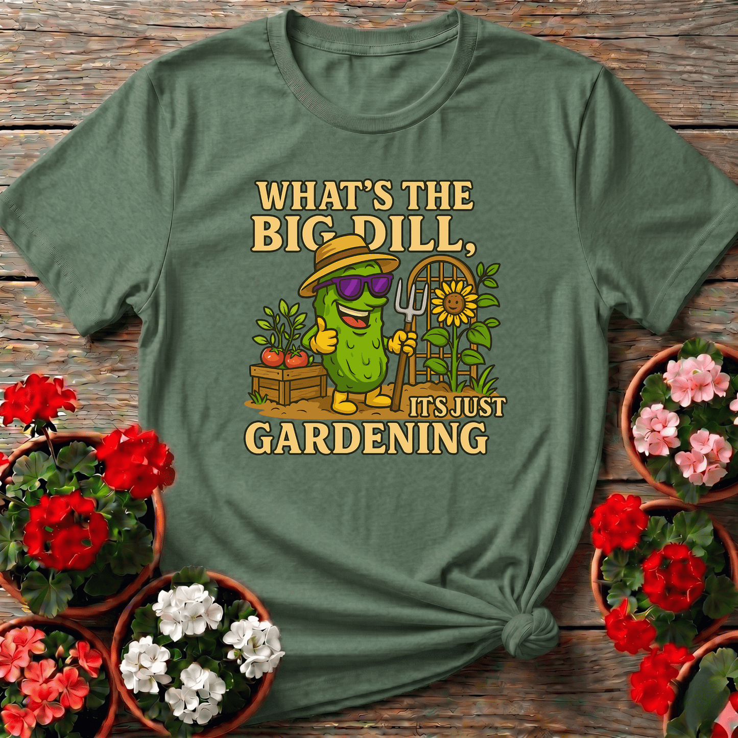 What's The Big Dill Funny Pickle Gardening T-shirt - GardeningTshirts