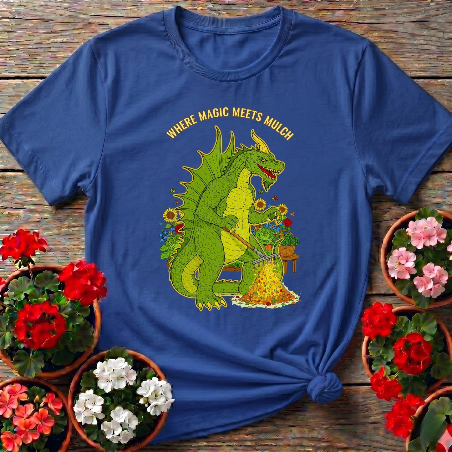 Where Magic Meets Mulch Dragon T-shirt - GardeningTshirts