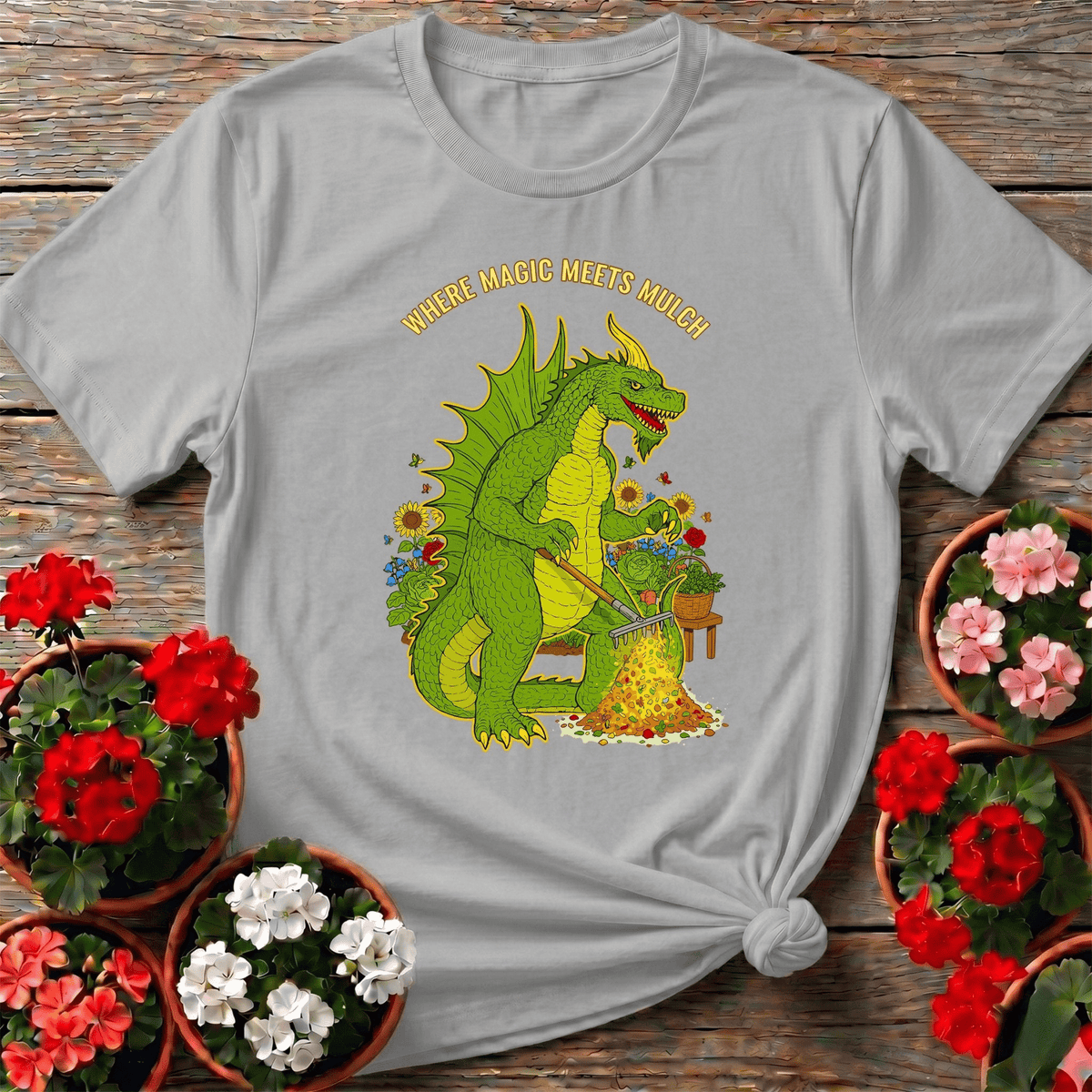 Where Magic Meets Mulch Dragon T-shirt - GardeningTshirts