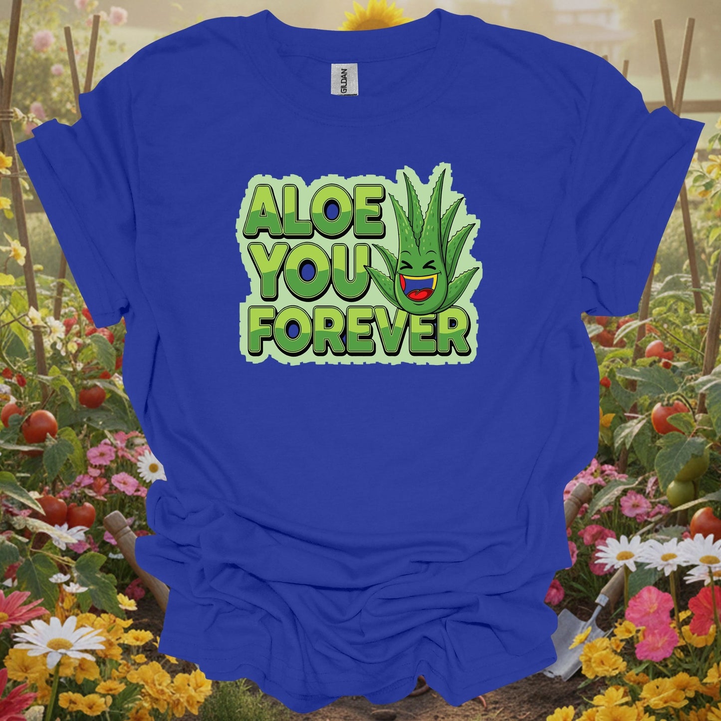 Royal top showing whimsical aloe you forever greenery pun for green thumb folks