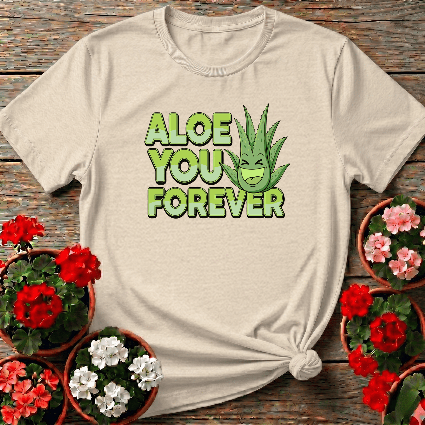Whimsical Aloe You Forever Greenery Pun Tee - GardeningTshirts