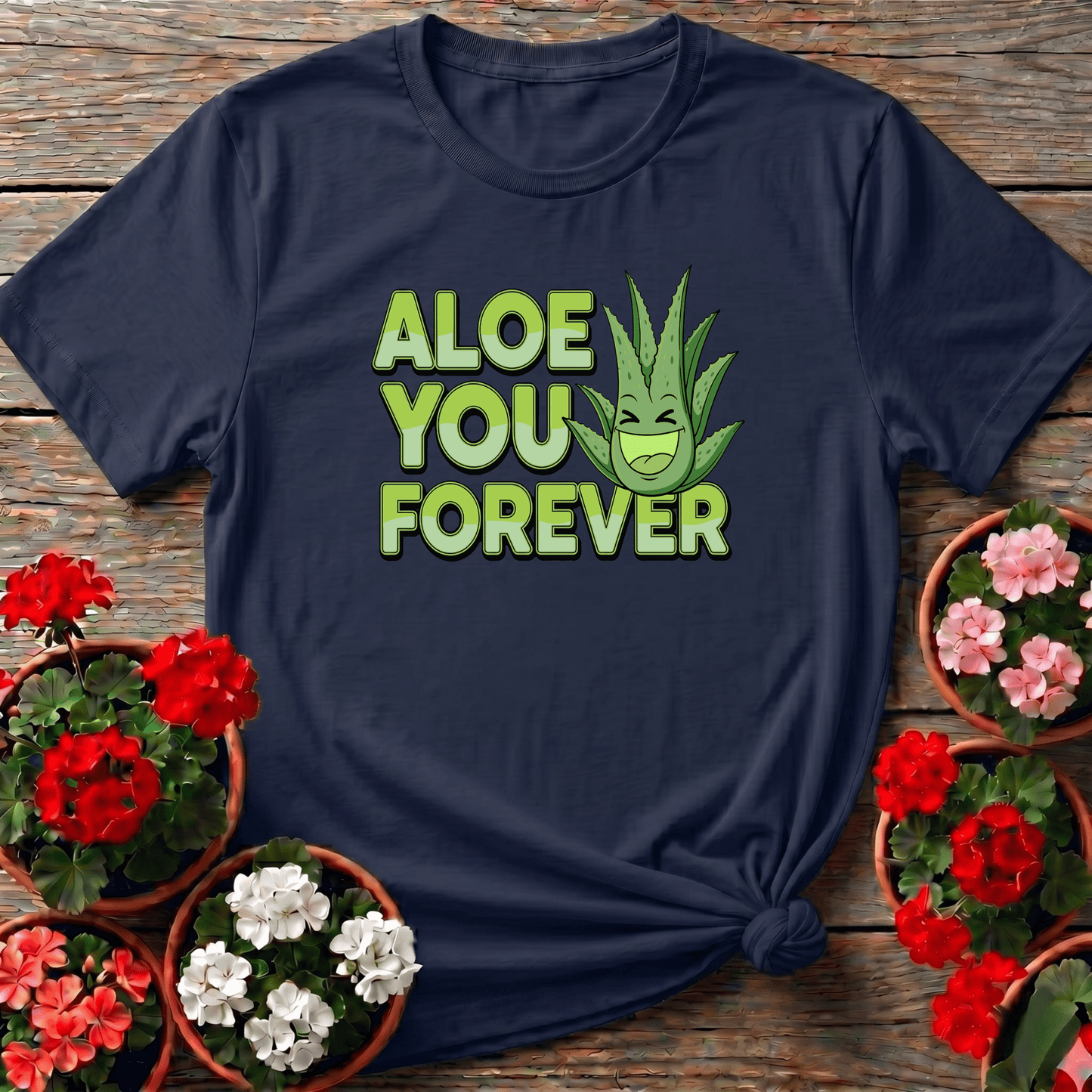 Whimsical Aloe You Forever Greenery Pun Tee - GardeningTshirts