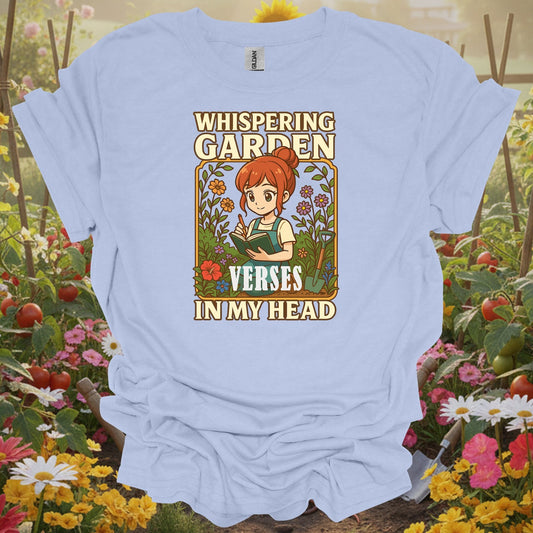 Whispering Garden Verses In My Head Anime Manga Style Poetry Garden Graphic Tee - GardeningTshirts