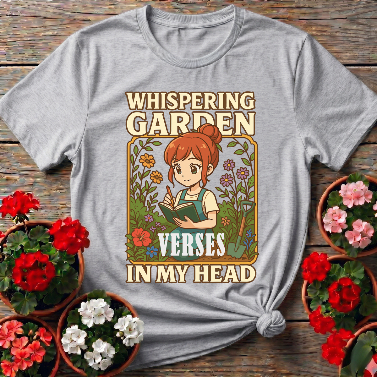 Whispering Garden Verses Anime Manga Poetry T-shirt - GardeningTshirts