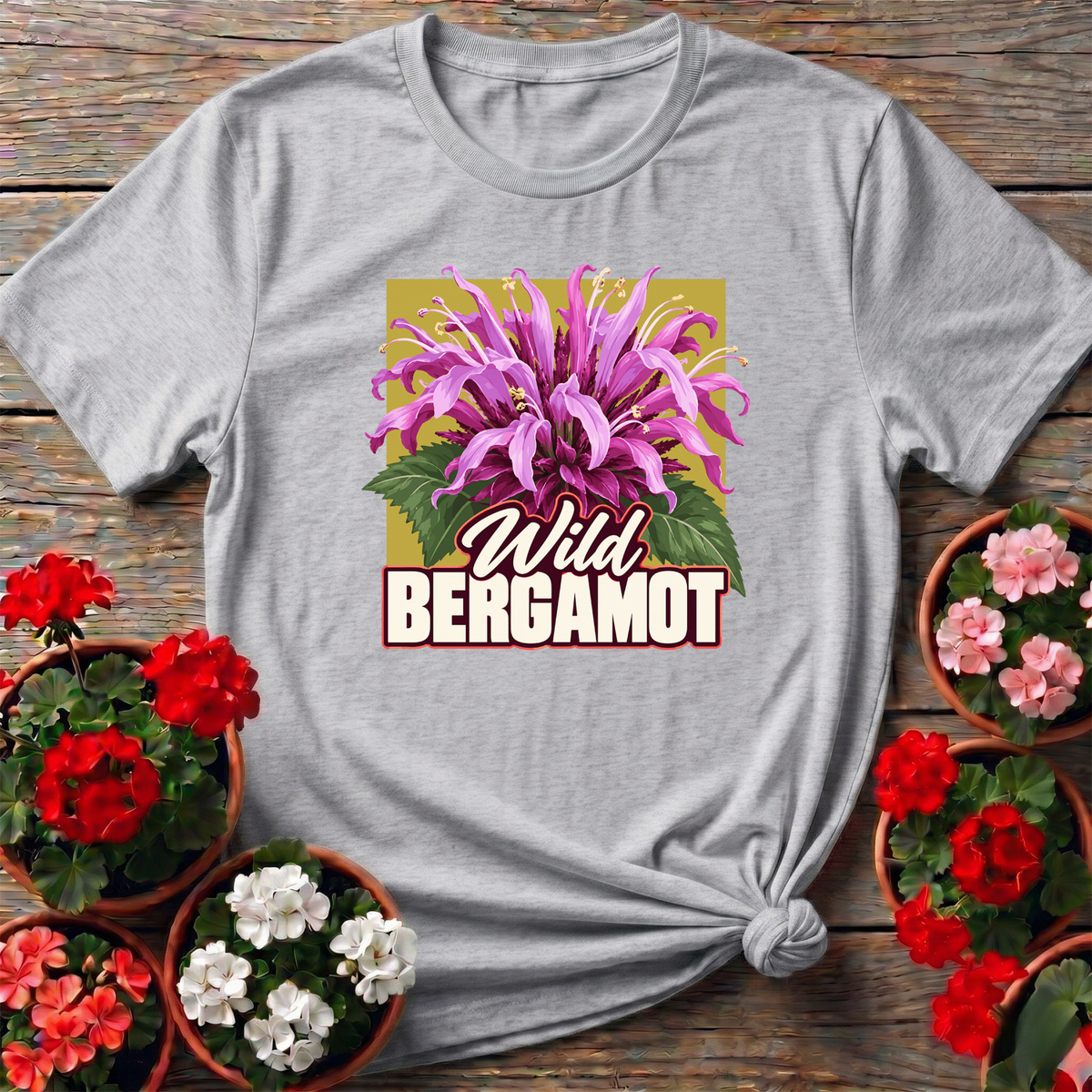 Wild Bergamot Flower Gardening Tee for Plant Lovers - GardeningTshirts
