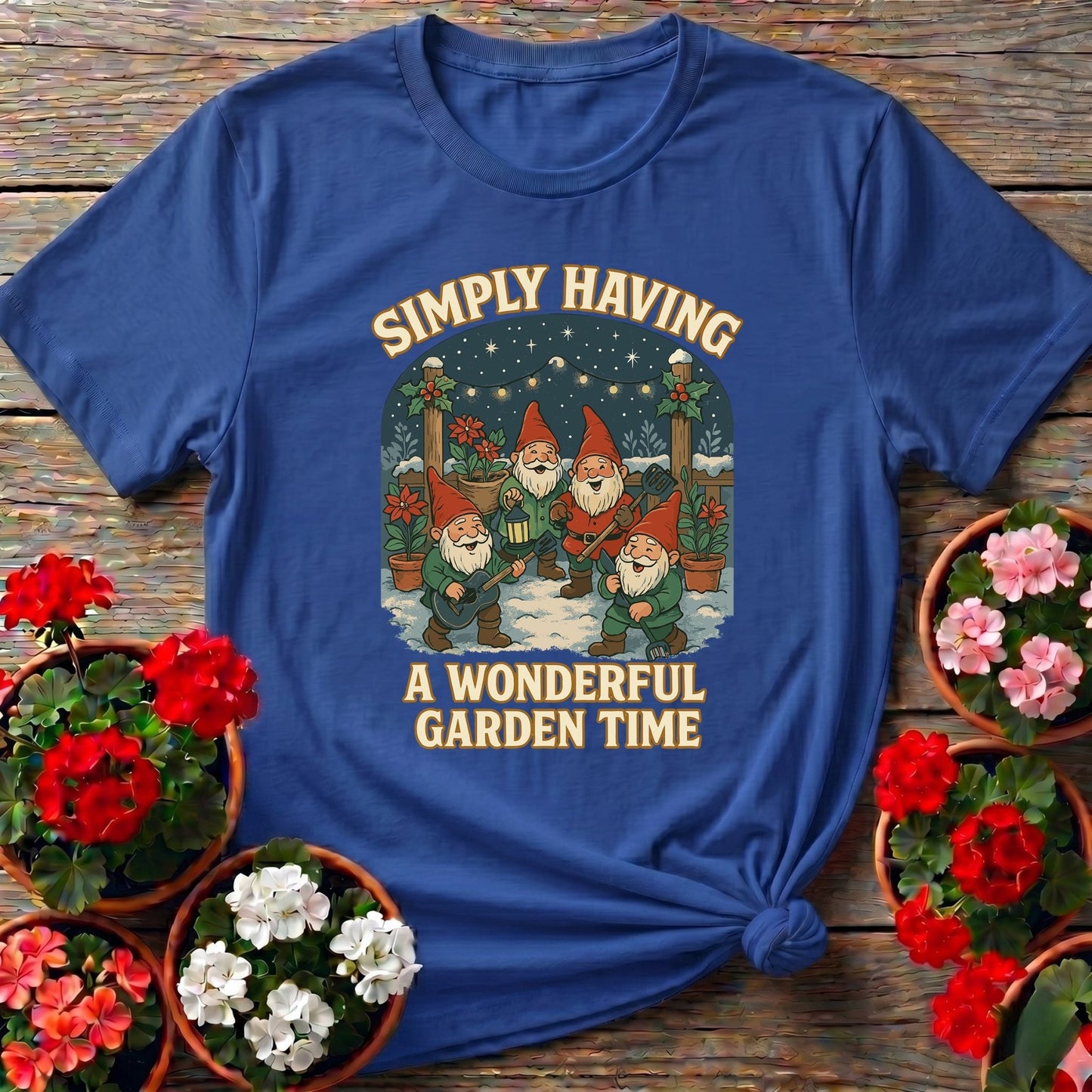 Wonderful Garden Time Christmas Gnome T-shirt - GardeningTshirts