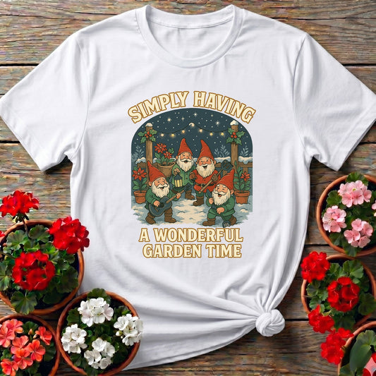 Wonderful Garden Time Christmas Gnome T-shirt - GardeningTshirts