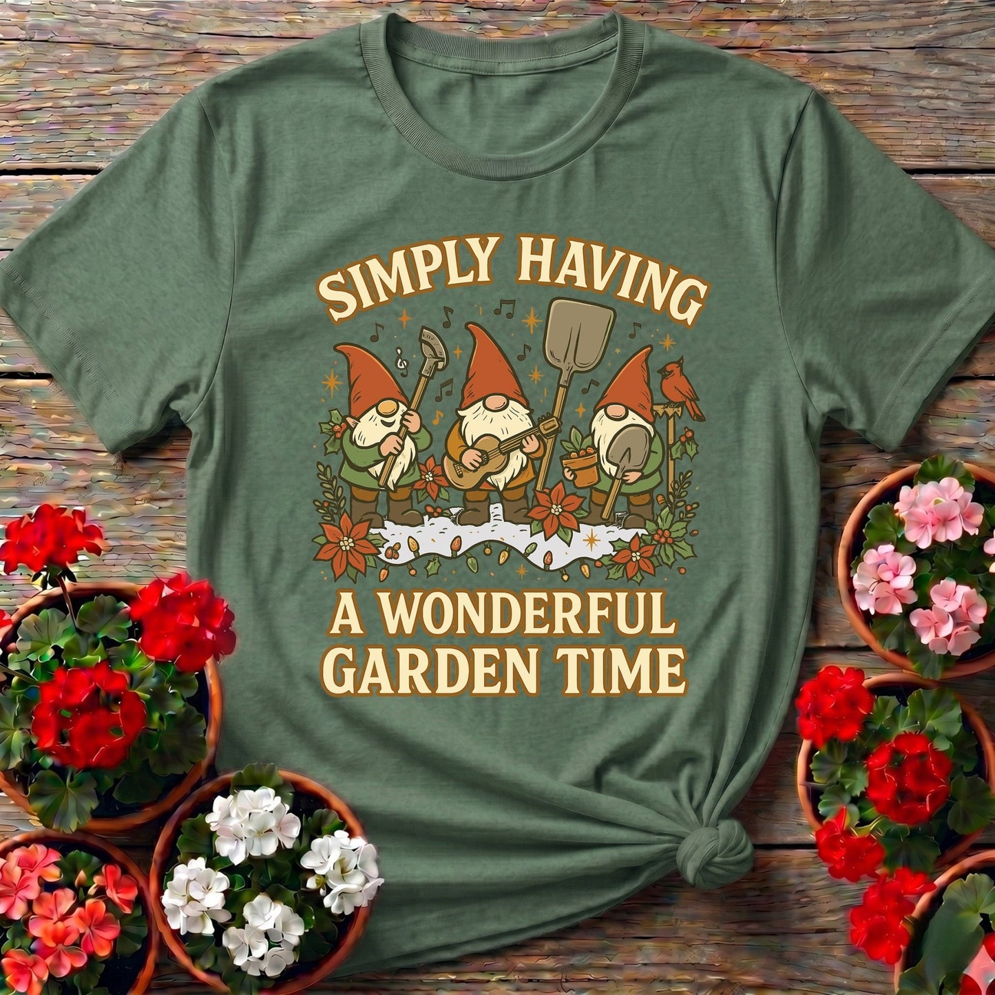 Wonderful Garden Time Gnome T-shirt - GardeningTshirts