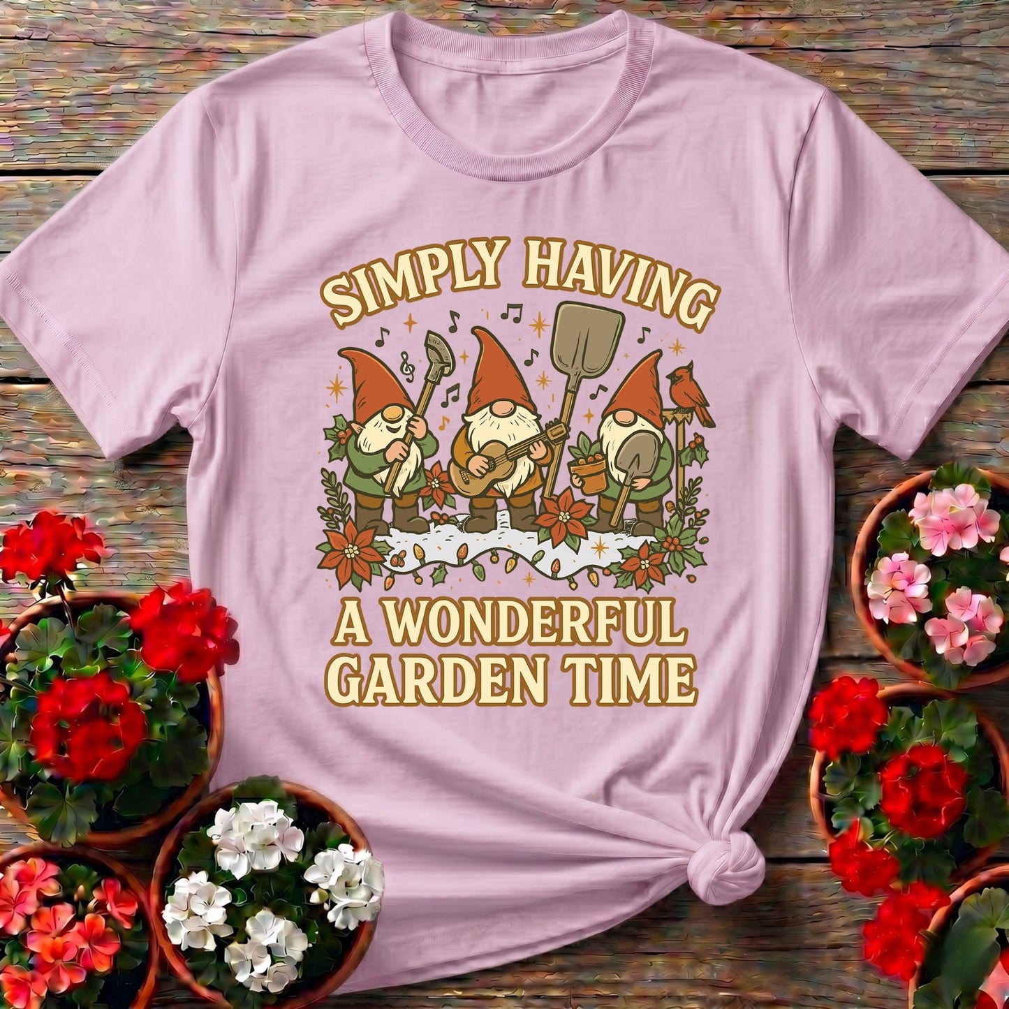 Wonderful Garden Time Gnome T-shirt - GardeningTshirts