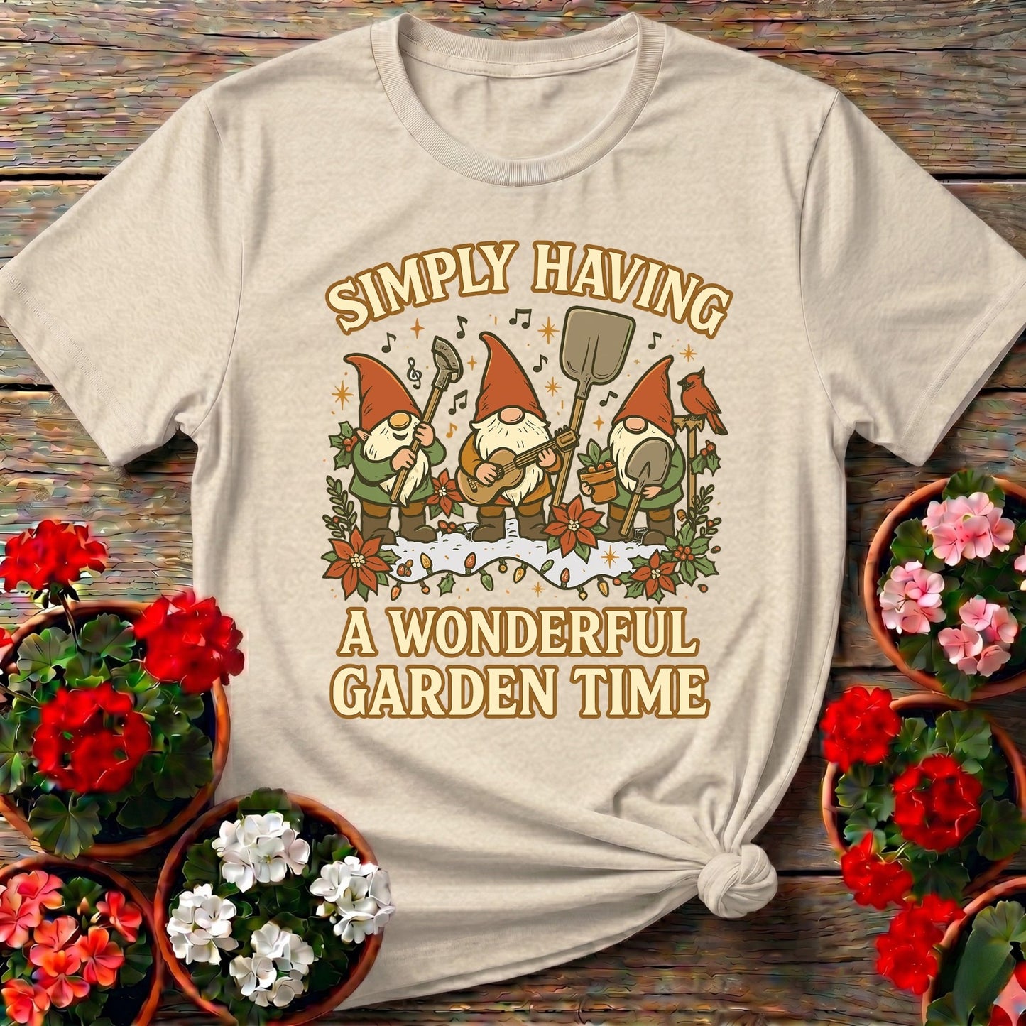Wonderful Garden Time Gnome T-shirt - GardeningTshirts