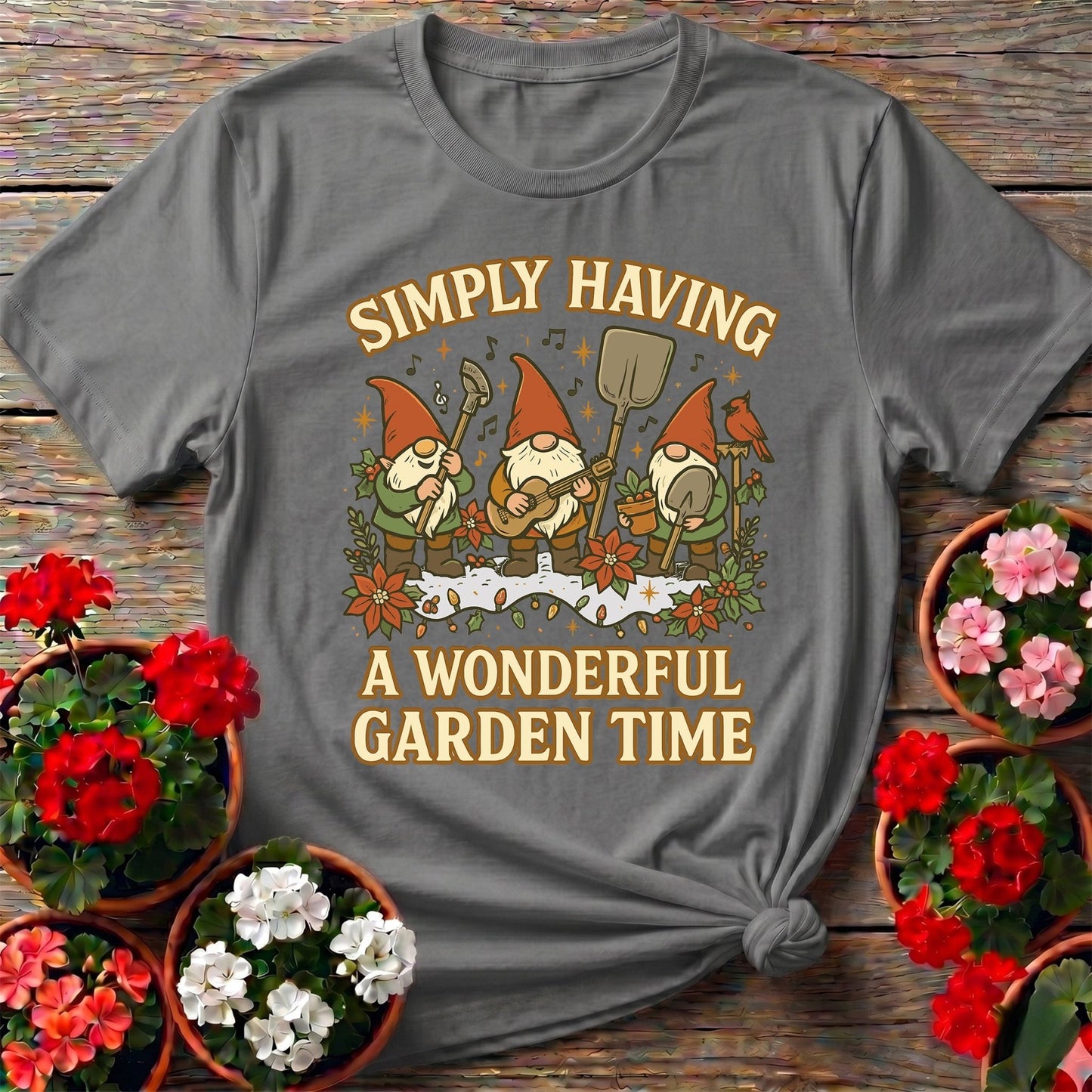 Wonderful Garden Time Gnome T-shirt - GardeningTshirts