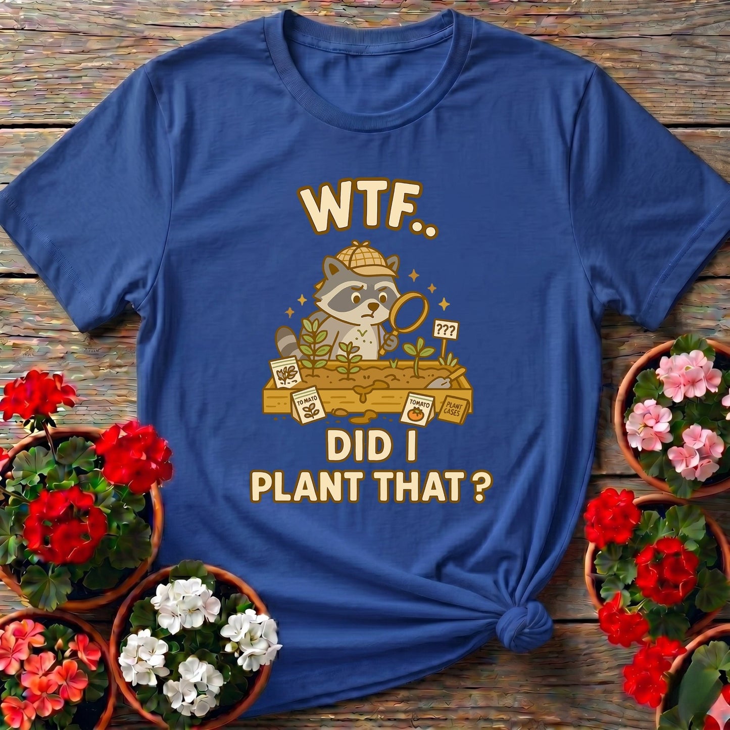 WTF Did I Plant That Funny Raccoon Garden Tee - GardeningTshirts
