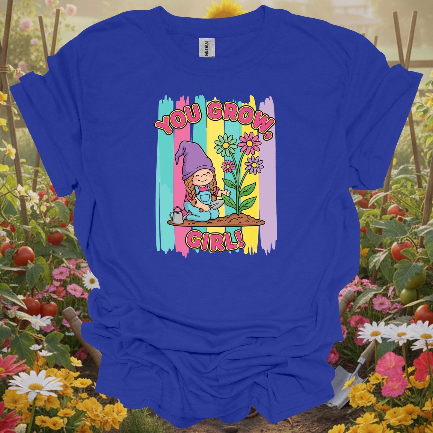 Royal tshirt showing you grow girl cute girl gnome gardener for people who love cuteness